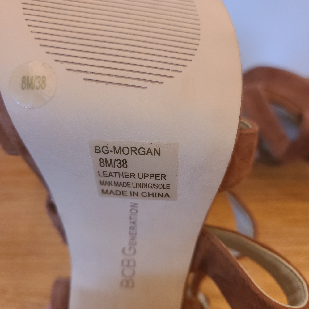 NWOT/NWOB BCBGeneration Morgan Strappy Heel In Carmel Sz 8 - Picture 7 of 10